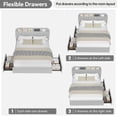 thumbnail image 4 of Full Size Bed Frame with Storage Headboard & 2 Drawers - Boucle Upholstered Platform Bed with Built-in Bookcase, Sturdy Wooden Slats, Noise-Free, No Box Spring Needed, Easy Assembly, Grey, 4 of 8