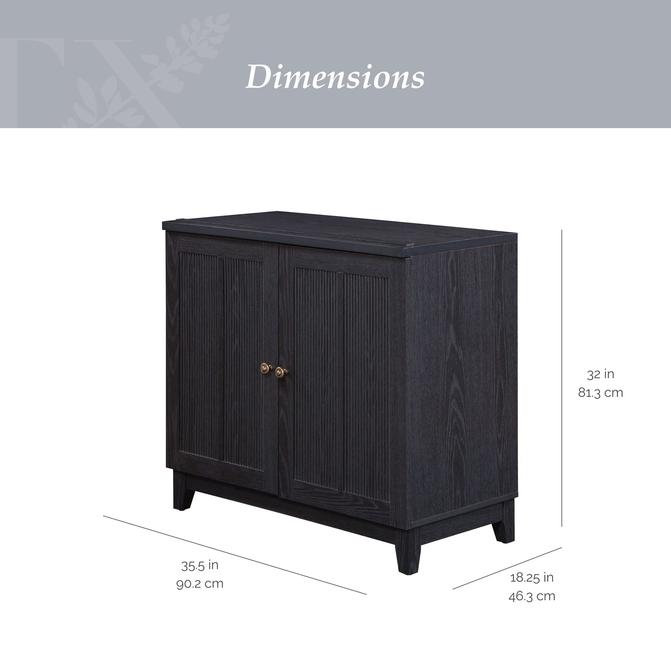 (2 pack) My Texas House Ellison Modular TV Console, Rich Black Finish