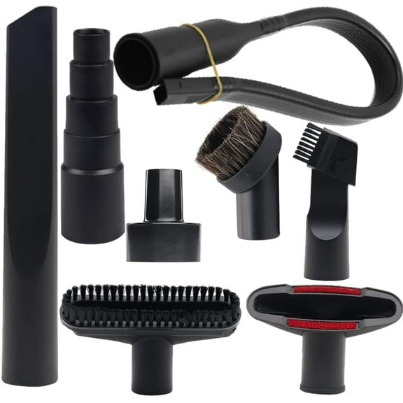 8 Pcs Vacuum Attachments & Brushes for Shop Vac Accessories with 2 1/2" to 1 1/4" & 1 7/8" to 1" Adapter for Shop Vac, 1 1/4" Brush Attachment for Shop Vac, Flexible Crevice Tool