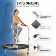 BCAN 48 Foldable Trampoline, Fitness Rebounder with Adjustable Foam Handle, Exercise Trampoline for Adults/kids Indoor/Garden Workout Max Load 440lbs