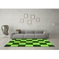 thumbnail image 3 of Ahgly Company Indoor Rectangle Checkered Green Modern Area Rugs, 6' x 9', 3 of 4