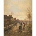 thumbnail image 2 of Emil Barbarini 15x18 Black Ornate Wood Framed Double Matted Museum Art Print Titled - On the Boulevard, 2 of 5