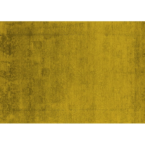 Ahgly Company Indoor Rectangle Oriental Yellow Industrial Area Rugs, 2' x 3'