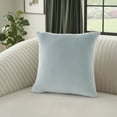 thumbnail image 4 of Mina Victory Sofia Solid Reversible Velvet 20" x 20" Blue Indoor Throw Pillow, 4 of 5