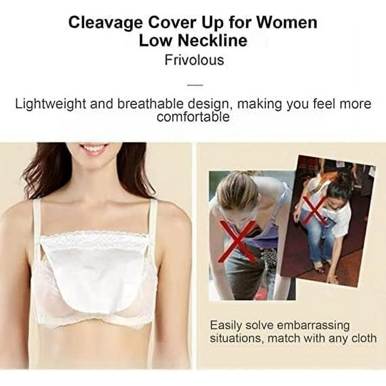 3 Pcs Women s Lace Clip On Mock Camisole Bra Insert Anti Peep Invisible Cleavage Cover Up Overlay Modesty Panel Cover Up The Cleavage Easily Insert