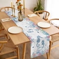 thumbnail image 3 of Coastal Seahorse Table Runner - 120 Inch Long Summer Beach Nautical Ocean Coral Cotton and Linen Blended Dress Scarves Farmhouse Table Runner for Kitchen Dining, Coffee Table, 13" x 120", 3 of 8