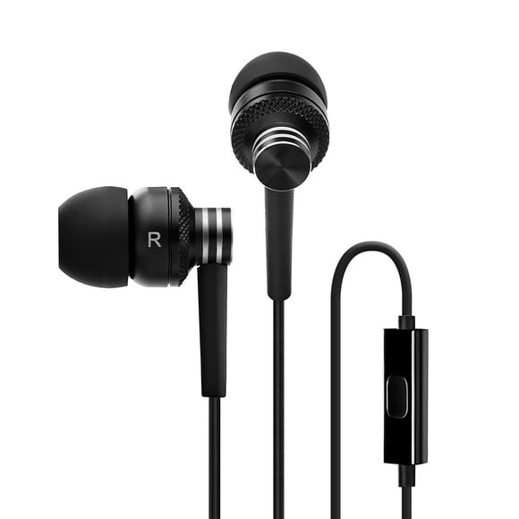Edifier P270 In-ear Headset - Metallic Earbud Headphones with Mic and Remote Control - Black