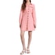 thumbnail image 1 of Vestido de mezclilla para mujer, con botones, cuello tipo polo, escote en V, manga larga, corte A, vestido de algodón de mezclilla, talla L, rosa oscuro, 1 of 6