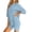 Blue, variant on Stichou Womens Two Piece Lounge Set 2026 Summer Oversized Casual Shirts Biker Shorts Matching Airport Travel Clothes Navy 2XL