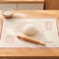 thumbnail image 5 of Home & Kitchen, Silicone Baking Mats, Large 24X18 Inch Dough Mat for Kneading, Transparent Red Thick 3-Layer Silicone Baking Sheet, Non-Slip Countertop Pastry Mat, Heat Resistant, 5 of 8