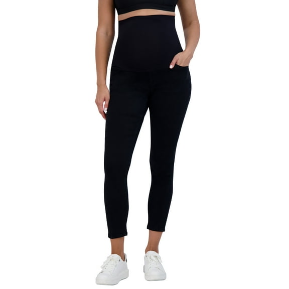 Savi Parker Women’s Maternity Jeans Over The Belly - Pregnancy Clothes for All Seasons, Maternity Pants – 27“ Inseam (S, Black Rinse)