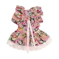 thumbnail image 2 of Trayknick 1 Ensemble Pet Princesse Robe Patchwork Accrocheur Comfortable Doux Col Carré Robe jusqu'à Manches à Volants Plaid Impression Chiot Chien Jupe Animal de Compagnie Bowknot Collier Animaux de Compagnie Fournitures Rose, 2 of 13