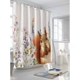 thumbnail image 3 of Fsddascl Fall Squirrel Shower Curtain Set - Small 36" x 72" Washable Bathtub Curtain with 12 Hooks, Botanical Watercolor Flower Leaf Plant Waterproof Fabric Stall Shower Curtains for Bathroom/Bathtub, 3 of 6