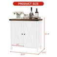 thumbnail image 2 of Armoire de Rangement d'Entrée Style Ferme - Buffet Moderne Blanc et Brun avec Tablette Ajustable, 2 Portes de Grange - Console d'Accent pour Salon, Salle à Manger, Cuisine, Couloir, 2 of 8