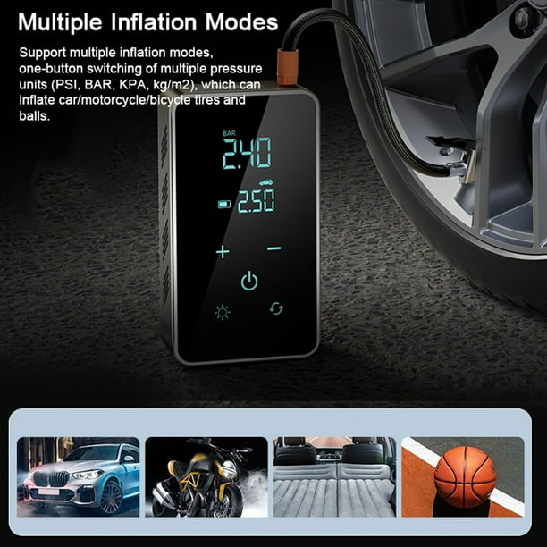 Bomba Bomba De Aire De Automóvil Inalámbrico 150 PSI COMPRESOR DE AIRE TIÑO ELÉTRICO PORTABLE Portable Con Detección De Presión LED Función Auto-apagado Bolsa De
