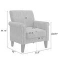 thumbnail image 4 of HL Home Furnishings Jean Rolled Arm Chair with Nailheads in Blue Curly Vine, 4 of 9