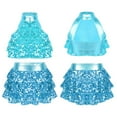 thumbnail image 3 of Miutii Kids Girls Sequin Metallic Crop Top with Skirt Set Jazz Latin Dance Outfits 2 Piece Dancewear Blue 11-12, 3 of 7