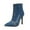 Blue, variant on QQAMB Womens Kitten Heel Ankle Boots Pointed Toe Buckle Side Zipper Tassel Fall Winter Booties Shoes