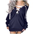 thumbnail image 3 of Summer Dresses For Women 2023 Casual Prints Off-Shoulder Strappy Long Sleeves Sweater Sun Dress, 3 of 7