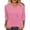 Pink, variant on Lenpel 3/4 Length Sleeve Womens Tops Trendy Scalloped V Neck Basic Shirts Lightweight Casual Loose Comfy Soft Blouses