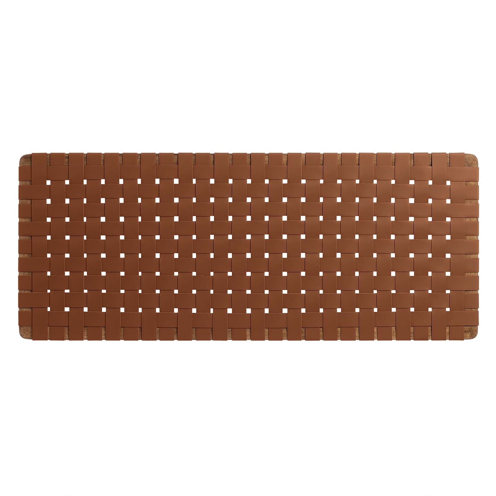 Sparta Weave Vegan Leather Full Headboard in Walnut Brown