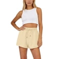 thumbnail image 4 of Women’s Denim Shorts With Pockets Drawstring Elastic Waist Casual Cotton Jean Short Pants Streetwear Leisure Blue Black Shorts, 4 of 7