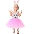 thumbnail image 2 of Dresses for Girls Kids Child Baby Sleeveless Cute Rabbit Party Tutu Dresses with Headband Set Princess Dress Size 5 Y-6 Y, 2 of 5