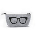 thumbnail image 3 of Glasses Pattern Felt Glasses Box Bags glasses bag Zipper Zipper Closure Eyewear Pouch Light Portable Glasses Protective Organizer, 3 of 4