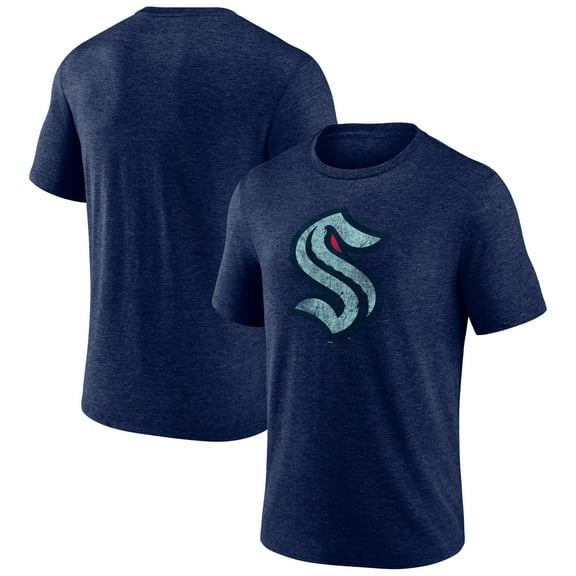 Men's Deep Sea Blue Seattle Kraken Wraparound Tri-Blend T-Shirt
