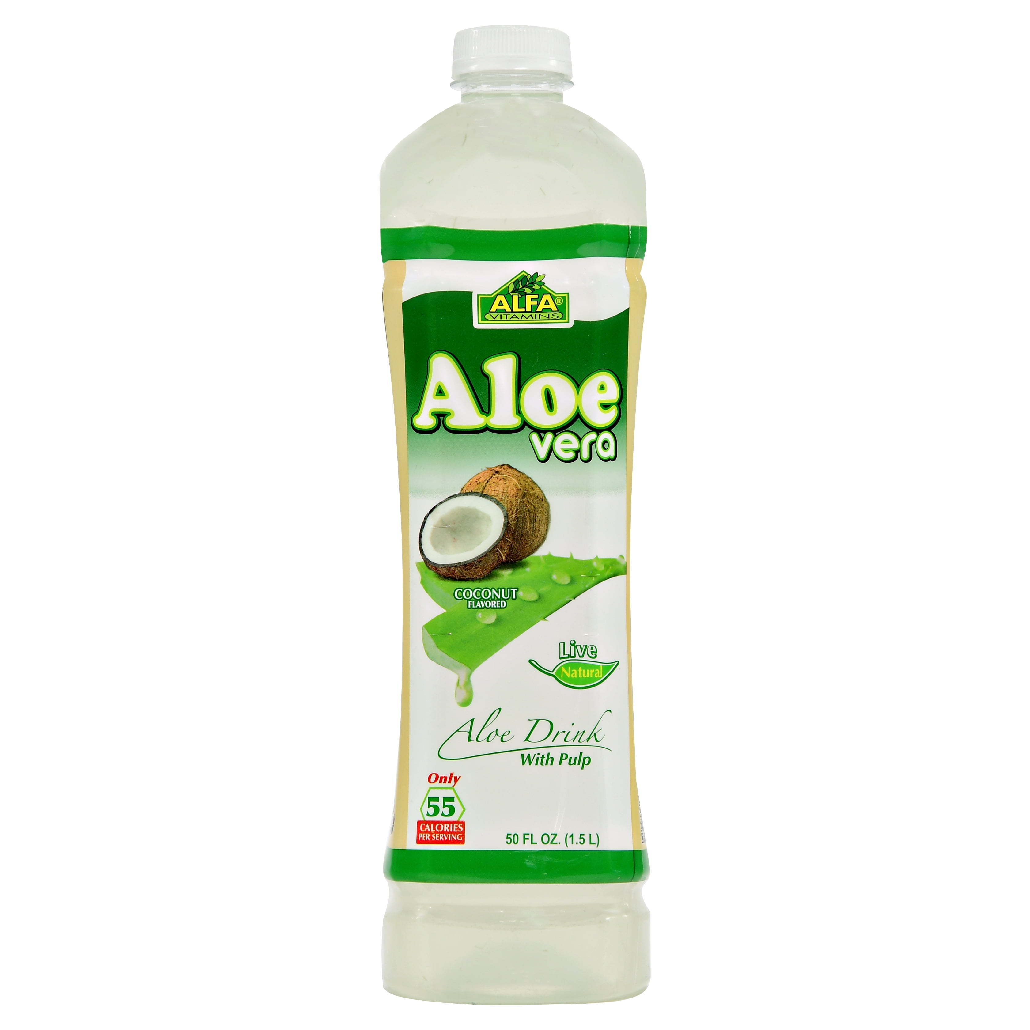 Alfa Aloe Vera Coconut Flavor Drink, 50 Fl. Oz