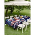 thumbnail image 4 of Outdoor Tablecloth with Umbrella Hole for Patio/Picnic/Party/Camping, Independence Day Gnomes Waterproof Table Cloth Rectangle Table Cover Washable, Blue Truck Firework Navy Blue (54"x 80"), 4 of 9
