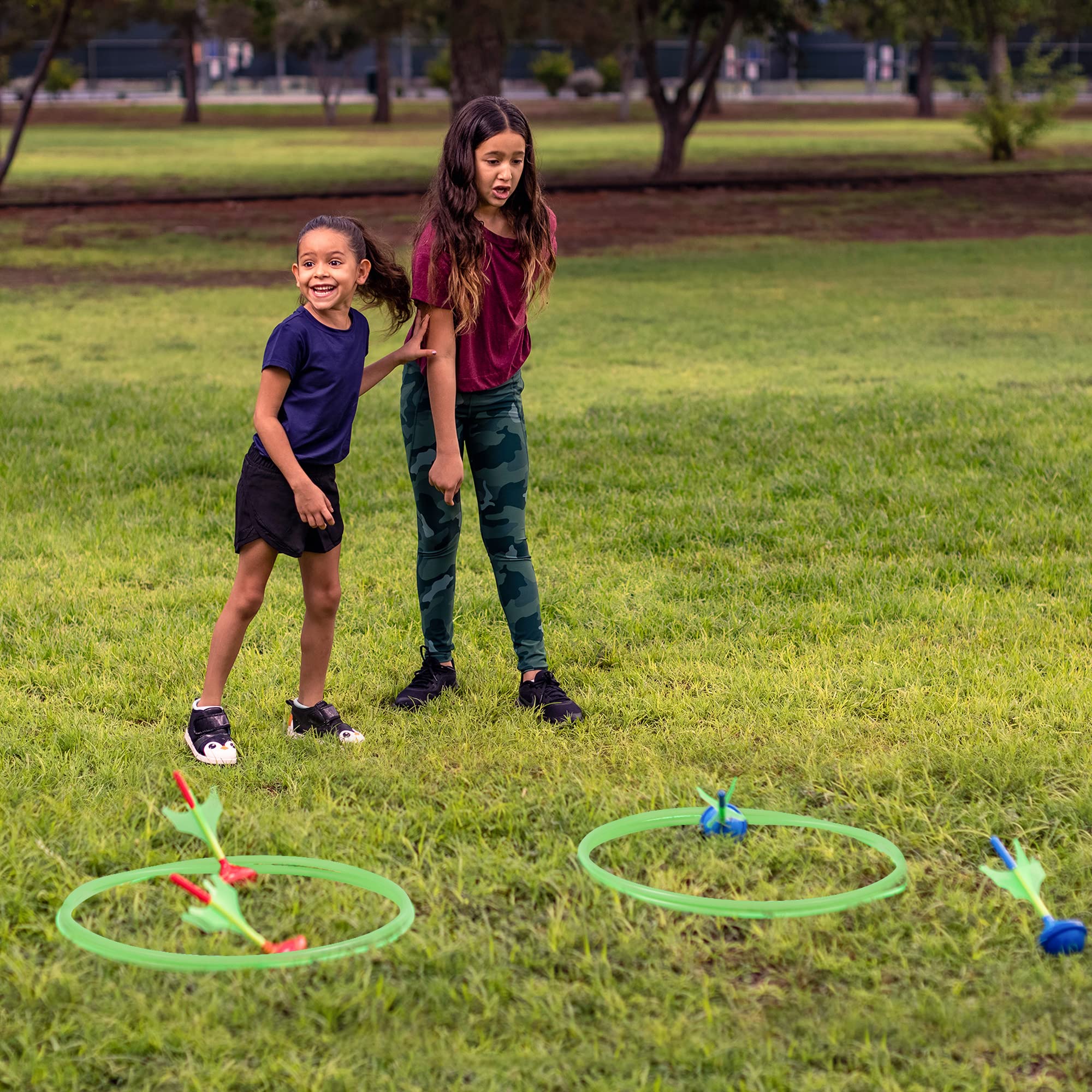 SYNCFUN Lawn Darts Game Set with Glow-in-Dark Targets photo 5