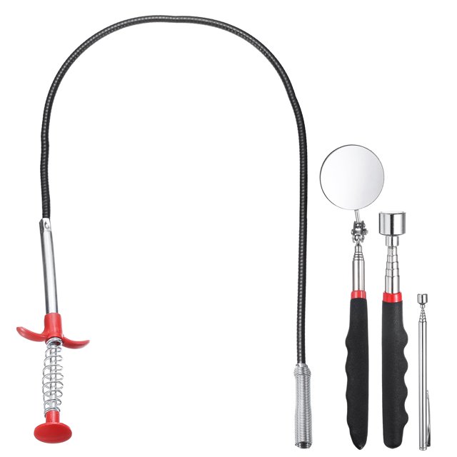 Juego de herramientas de agarre flexible con garra 0.47" Diámetro. 63" Espejo de inspección telescópico flexible