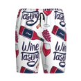 thumbnail image 4 of Gaeub Red Wine Glass Bottle Printed Men's Short Pajama Pants, Lightweight Lounge & Sleep Bottoms Keep You Cool - 4X-Large, 4 of 9