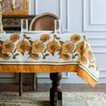 thumbnail image 4 of Rectangle Fall Tablecloth Sunflower Printed Vintage Floral Patterns Harvest Autumn Table Cloth for Picnic Outdoor Home Holiday Long Dining Kitchen (Sunflower, 60 x 120 Inch), 4 of 5