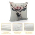 thumbnail image 4 of SHERONV Portrait of Deer Stag Flowers On Head Watercolor Decorative Throw Pillow Covers Square  Pillowcase Protectors Cushion Cover for Home Sofa Couch Chair Back Seat 12x12in, 4 of 5