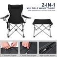 thumbnail image 4 of Chaise de Camping Inclinable 3 en 1, Chaise Longue de Camping Extérieure avec Dossier Réglable pour Adultes, Chaise Pliante et Table d'Appoint, Coussin Amovible, 4 of 8
