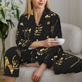 thumbnail image 6 of Fuzoiu Christmas Gold Deers1 Print Women's Long-Sleeved Pajama,Lounge Button Down Nightwear,Womens Notch Collar Pajama Set-Large, 6 of 7