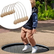 Dualoai 6 Pieces Croquet Hoops Arched Wickets with Wooden Base for Park Friends Game