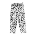 thumbnail image 6 of Uemuo Black Footprints Pattern Women's Wide Leg Palazzo Lounge Pants with Pockets Light Weight Loose Comfy Casual Pajama Pants-Small, 6 of 9