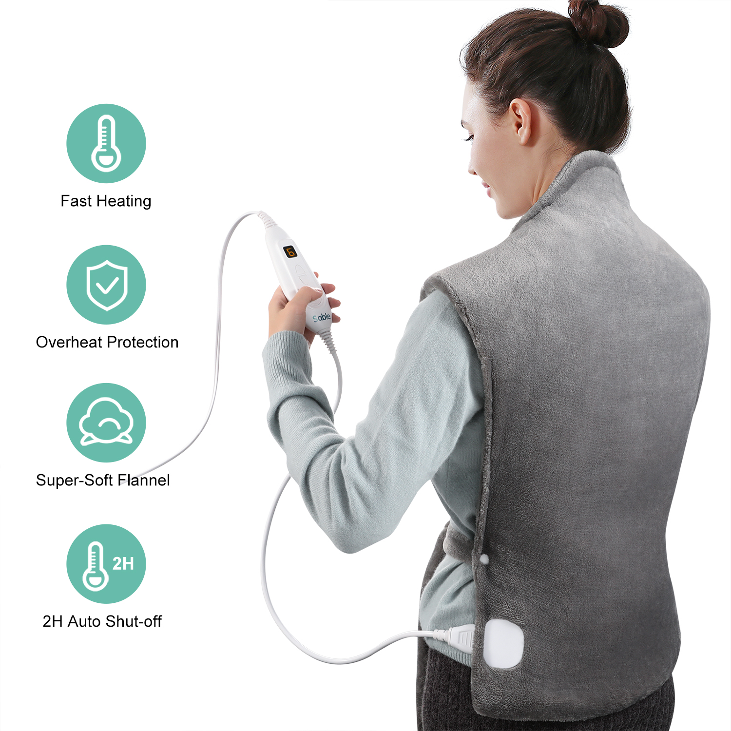 Sable Heating Pad, Electric Heating Pads for Back Pain, Heat Therapy