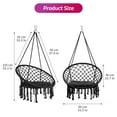 thumbnail image 4 of Hanging Chair,Handwoven Cotton Rope Hammock Cradle Chair with Soft Cushion and Mounting Hardware,330 Pounds Capacity Swing Chair for Bedroom,Living Room,Yard,Garden, Balcony,Indoor/Outdoor,Black, 4 of 7
