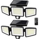 thumbnail image 2 of Tuffenough Luces solares para exteriores 2500 lm 210 luces LED de seguridad con control remoto, 3 cabezales de luces con sensor de movimiento, IP65 impermeable, luces de pared de gran angular de 270°, 2 of 3