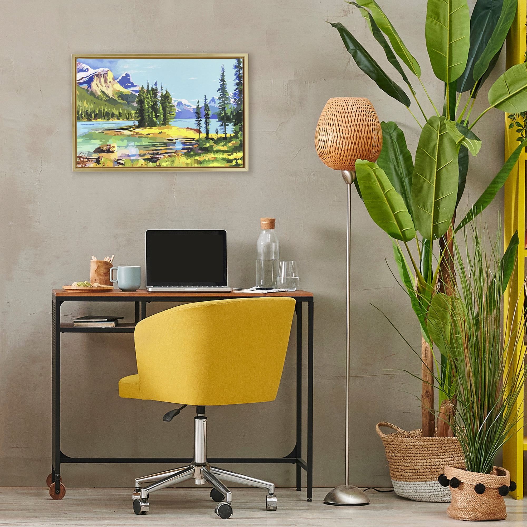 Stupell Industries Alpine Mountain Solitude Gold Framed Floater Canvas Wall Art, design by John Jaster