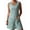 Green, variant on Women's Waffle Knit Sleeveless Henley Neck Romper with Pockets Green M