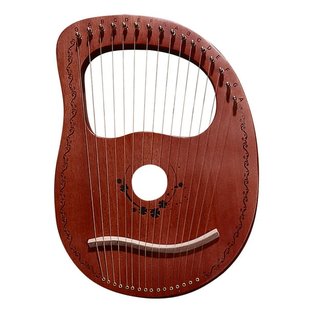 Lyre Harp Mahogany 16 String 16 Notes Portable Stable Sound Quality