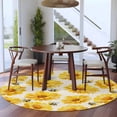 Flowers 5' Round Rug for Dining Table for 4 People Under Table ...