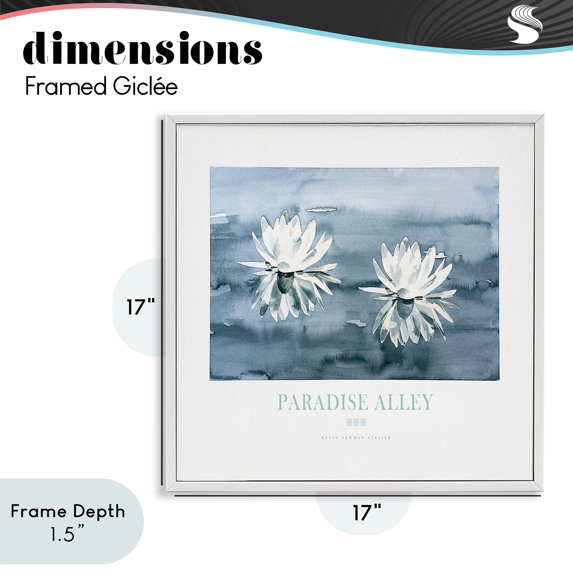 Stupell Industries Paradise Alley Water Lilies White Framed Giclee Art, design by Jadei Graphics