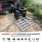 Foldable Ramps for Pickup Trucks, Aluminum Tri-Fold Motorcycle Powersports Loading Ramps, 1600 LBS Capacity ATV Ramp with Load Straps for ATV/UTV, Lawn Mowers, Tractors, 77 L x 50 W