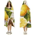thumbnail image 3 of Fruits Lemon Hooded Blanket, Soft Arctic Velvet Wearable Throw for All-Season, Bed, Sofa, Camping, 3 of 6